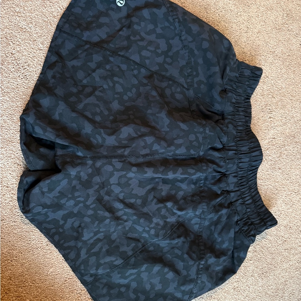 Black Athletic Shorts with Subtle Pattern - image 2